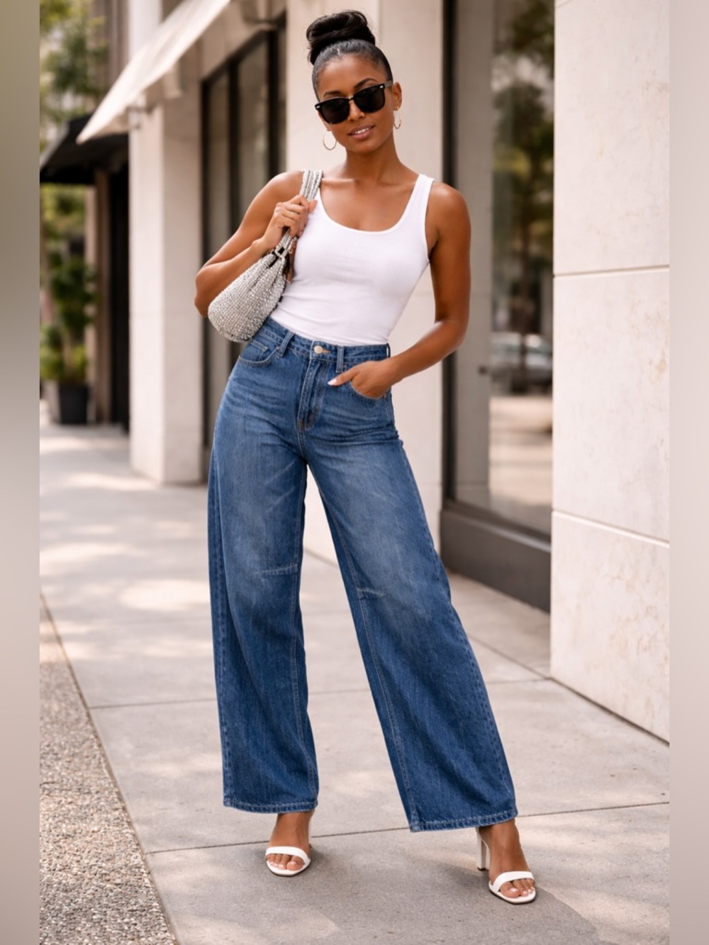 Madewell Darted Barrel Leg Jeans 24 High Rise Button Fly Medium Wash SOLD OUT